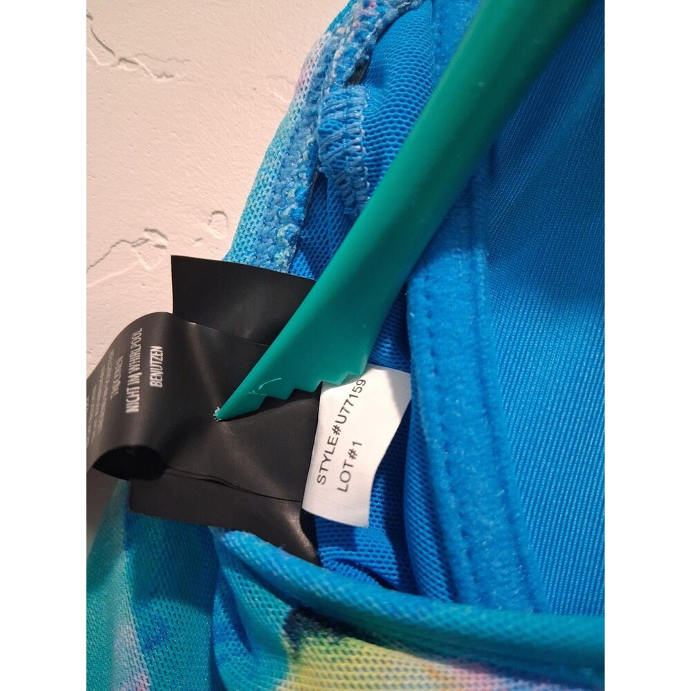 Coco Reef Tankini Top Halter Neck Mesh Bra-Sized Size 38D Aqua Blue Floral - Picture 10 of 10